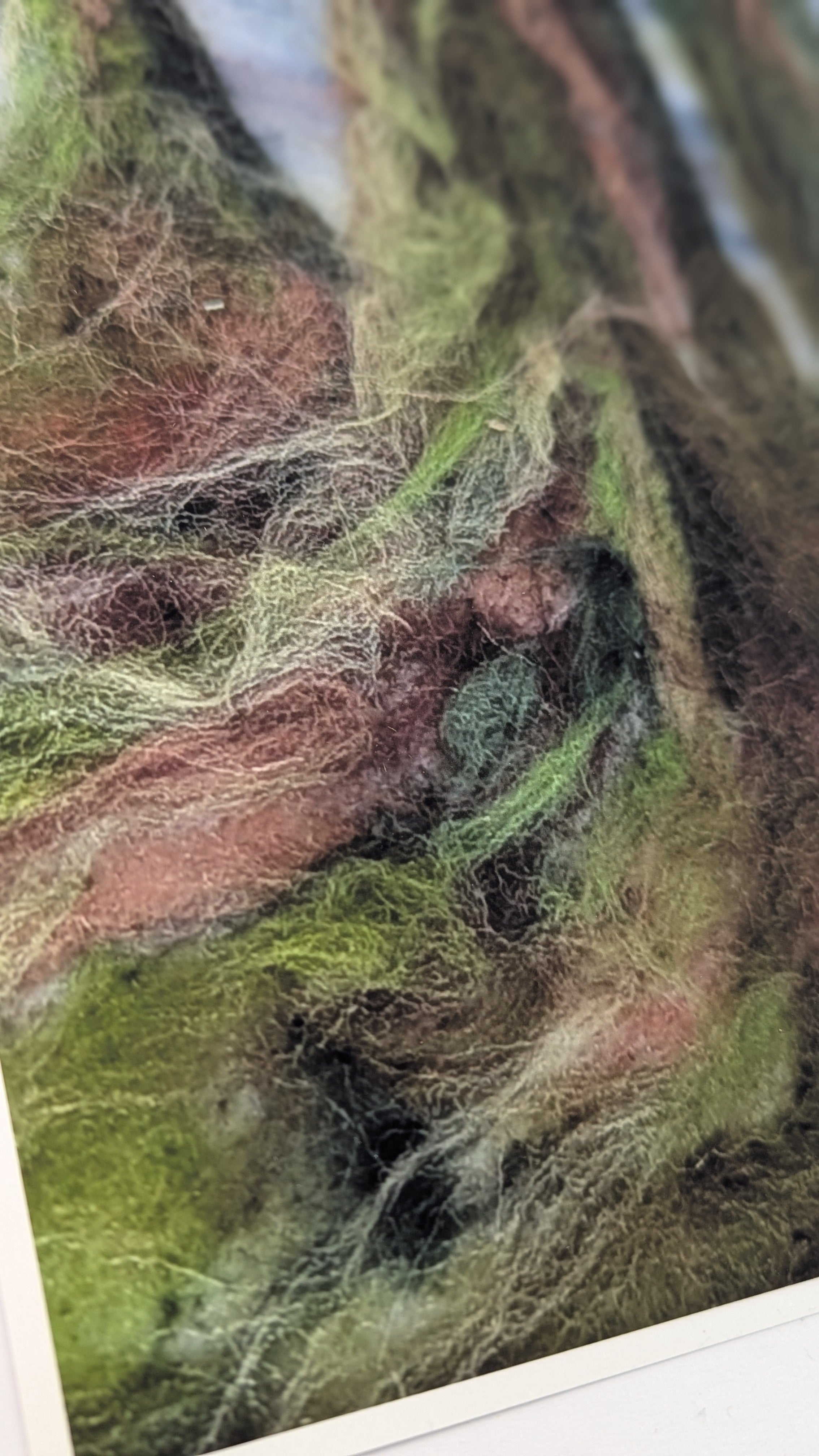 Mossy Forest Roots Print – Needle Felted Tree Art – Woodland Wall Decor – Nature Fiber Art – Cozy Cottagecore Landscape