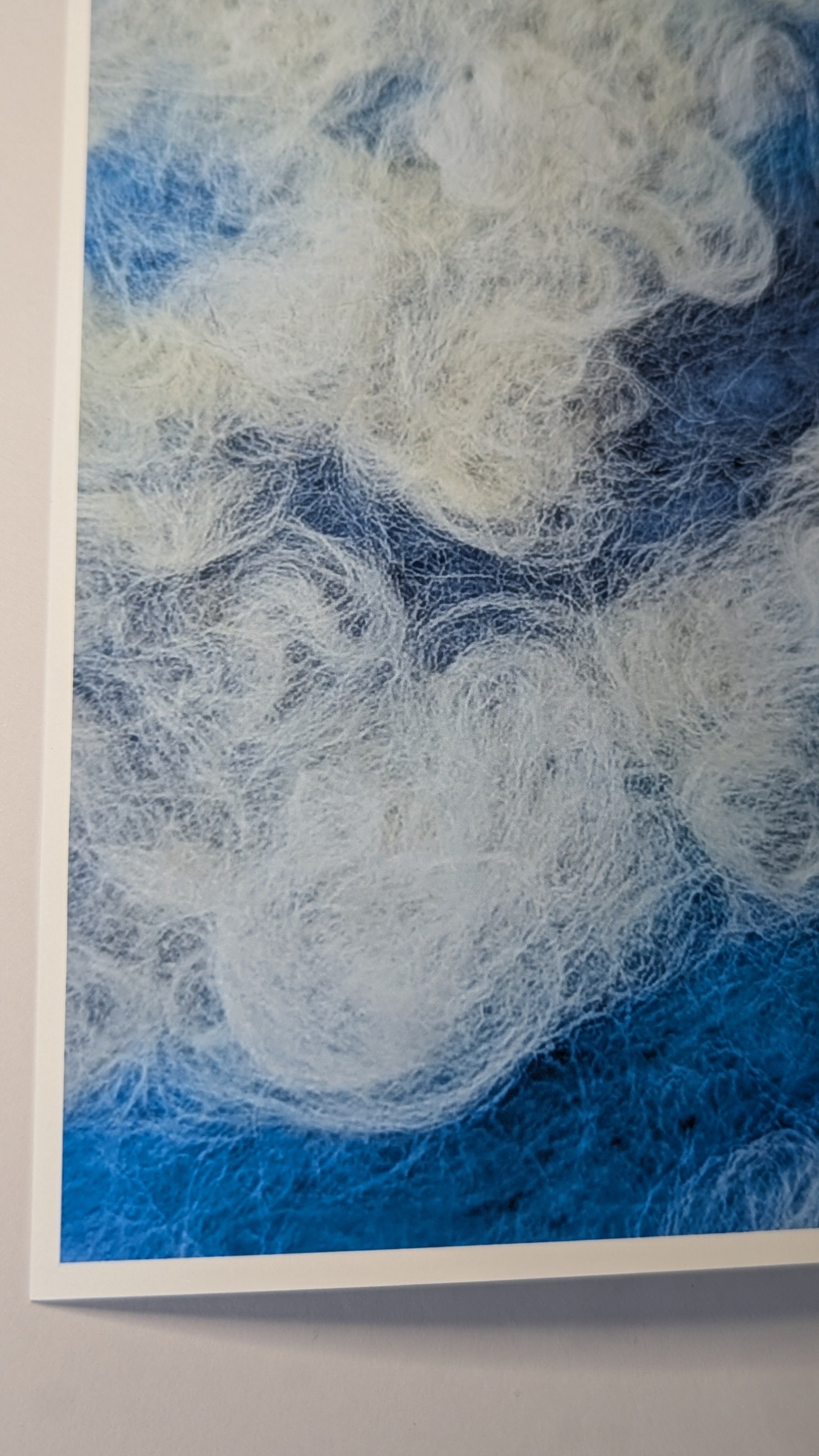 Ocean Wave Needle Felted Art Print – Blue Coastal Wall Art, Signed Seascape