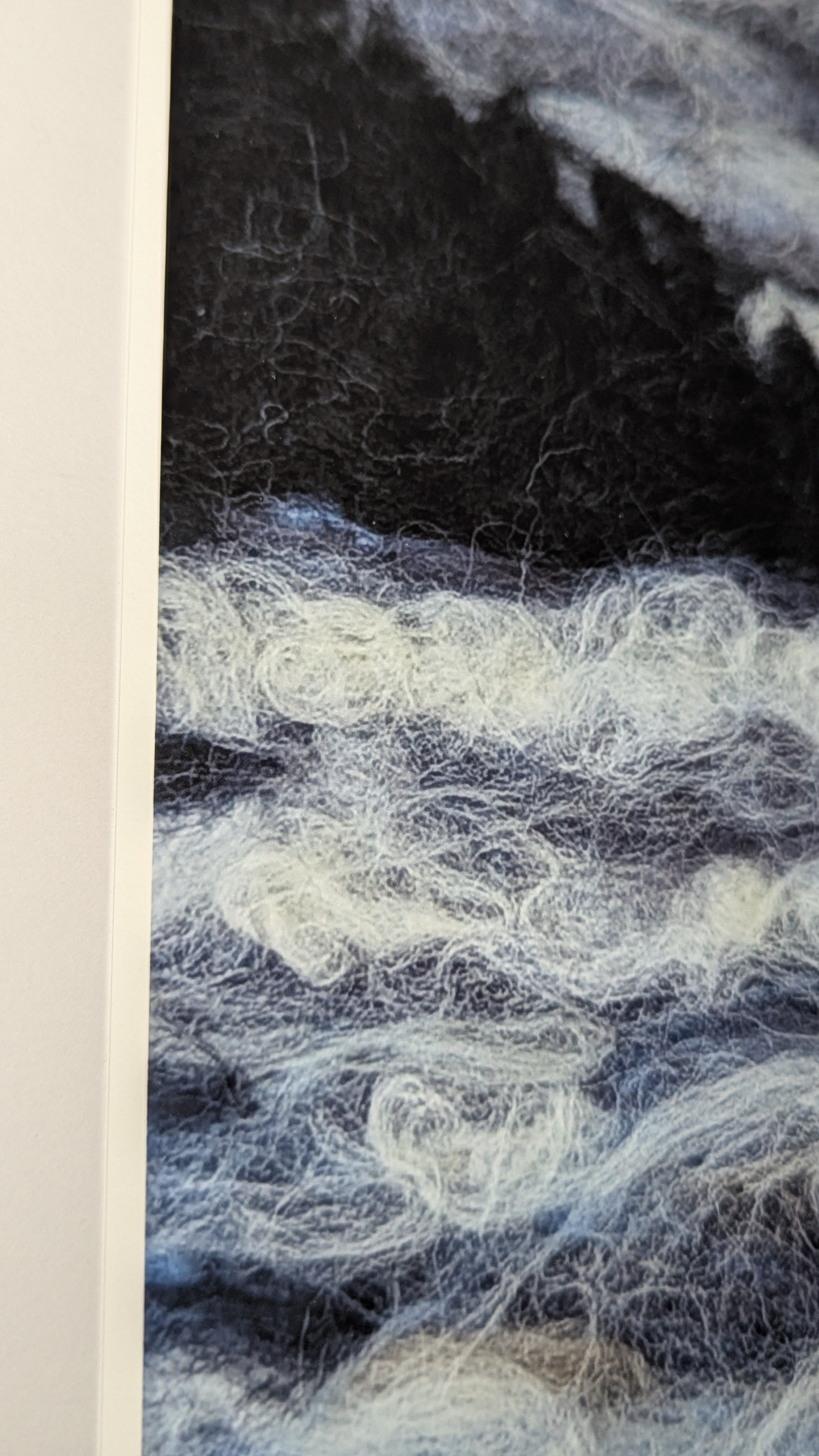 Stormy Ocean Needle Felted Art Print – Moody Coastal Landscape Wall Art