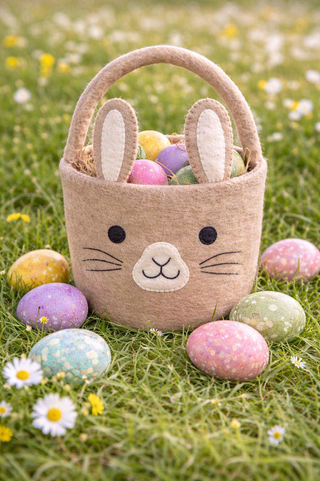 Bunny Felt Easter Basket - Izzy Lou Art