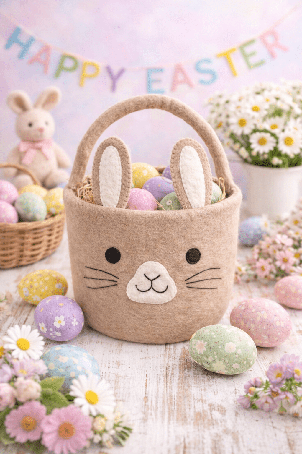 Bunny Felt Easter Basket - Izzy Lou Art