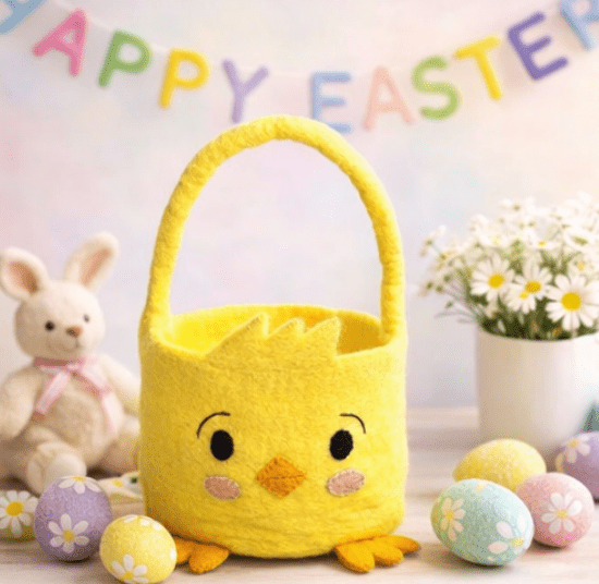 Chick Felt Easter Basket - Izzy Lou Art