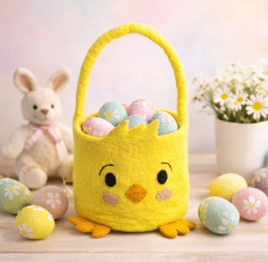Chick Felt Easter Basket - Izzy Lou Art