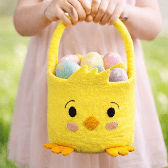Chick Felt Easter Basket - Izzy Lou Art